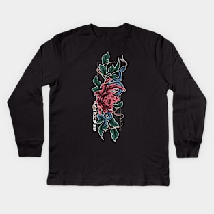 Japanese Flower Tattoo Kids Long Sleeve T-Shirt